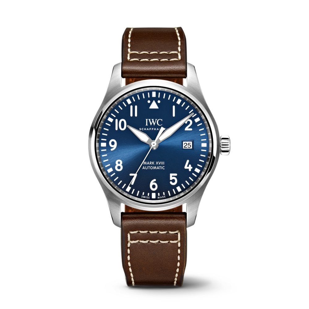  Shop Authentic IWC Pilot's Mark XVIII Le Petit Prince Blue Dial Brown Leather Strap Watch for Men - IW327004 - Luxxuri