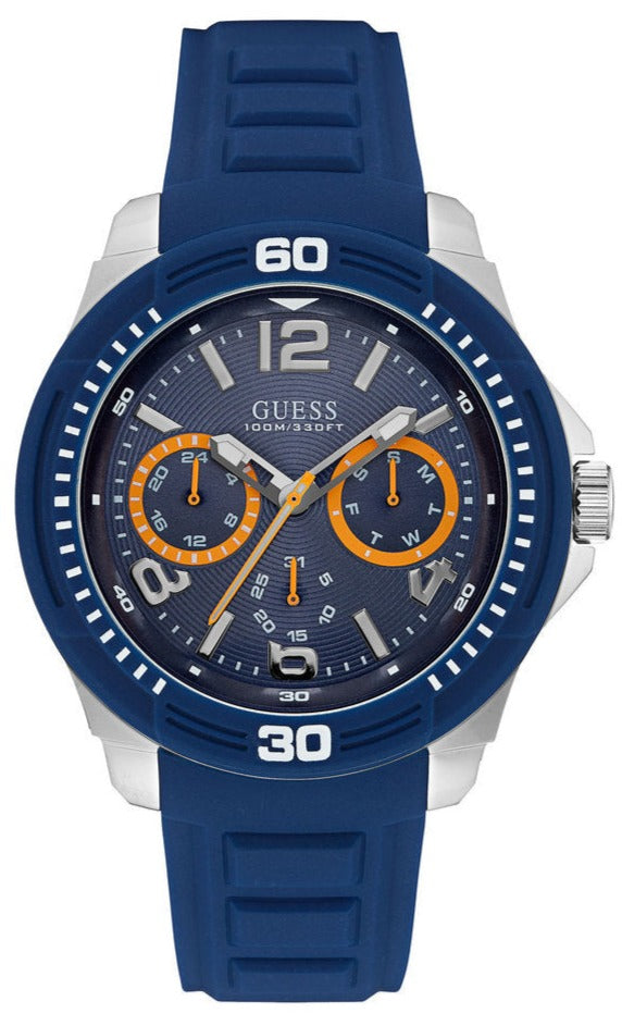  Shop Authentic Guess Trade Blue Dial Blue Silicone Strap Watch for Men - W0967G2 - Luxxuri