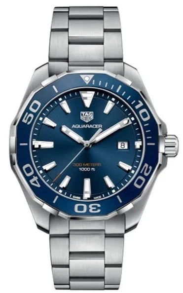  Shop Authentic Tag Heuer Aquaracer Blue Dial Silver Steel Strap Watch for Men - WAY101C.BA0746 - Luxxuri