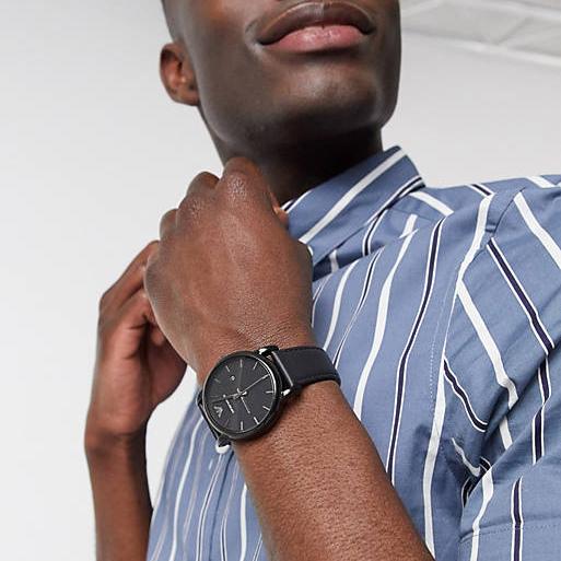  Shop Authentic Emporio Armani Classic Black Dial Black Leather Strap Watch For Men - AR1732 - Luxxuri