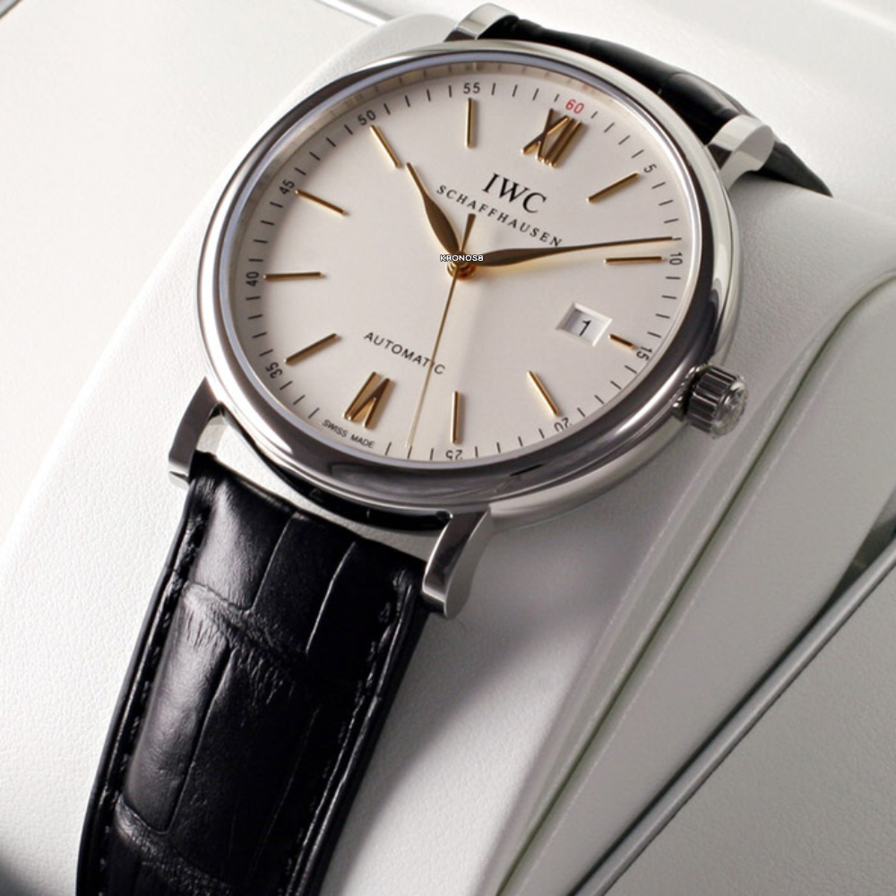  Shop Authentic IWC Portofino Automatic White Dial Black Leather Strap Watch for Men - IW356517 - Luxxuri