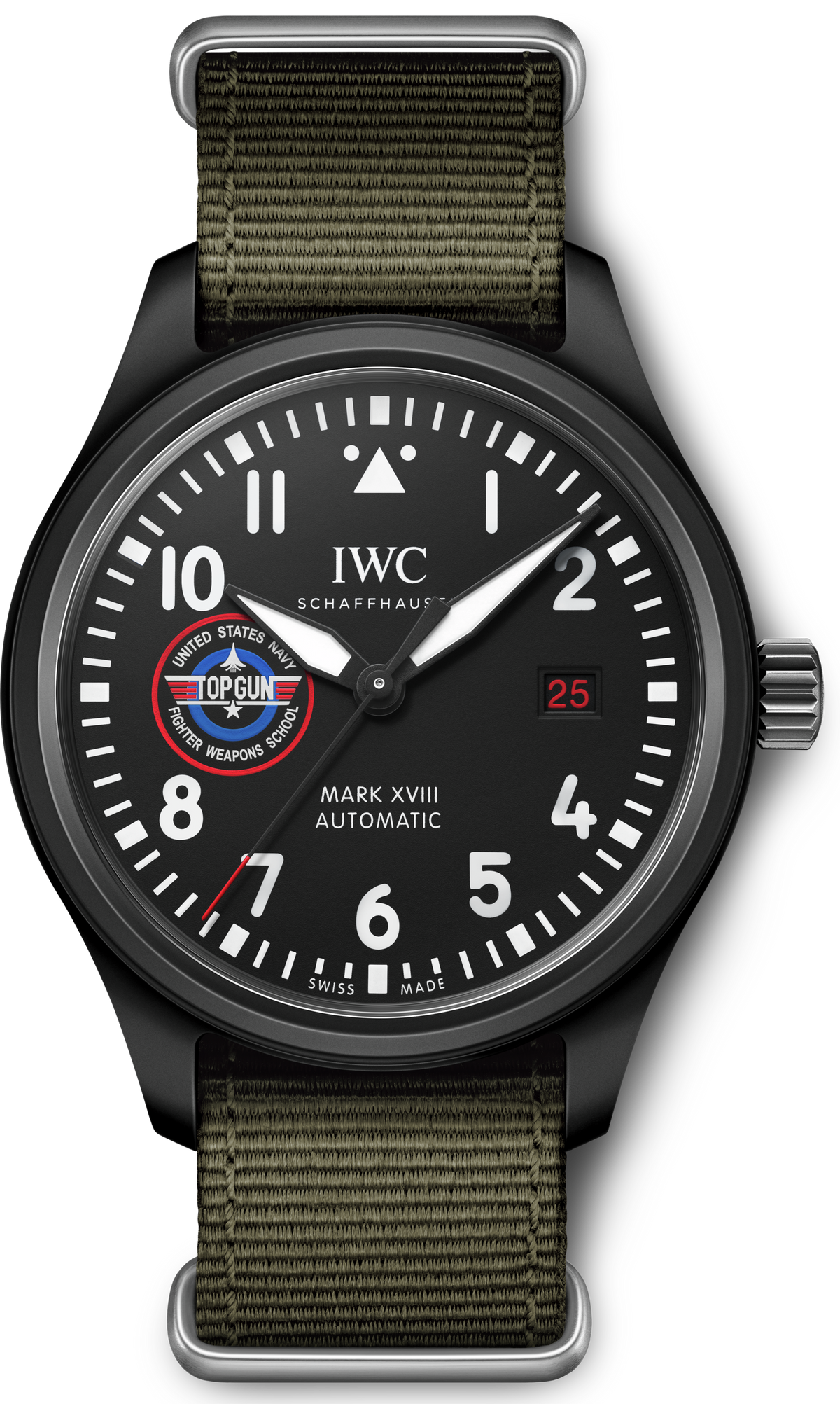  Shop Authentic IWC Pilot’s Watch Mark XVIII Top Gun Edition “SFTI” Black Dial Green Nylon Strap Watch for Men - IW324712 - Luxxuri