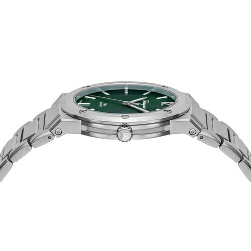  Shop Authentic Salvatore Ferragamo F-80 Classic Green Dial Silver Steel Strap Watch for Men - SFDT02123 - Luxxuri