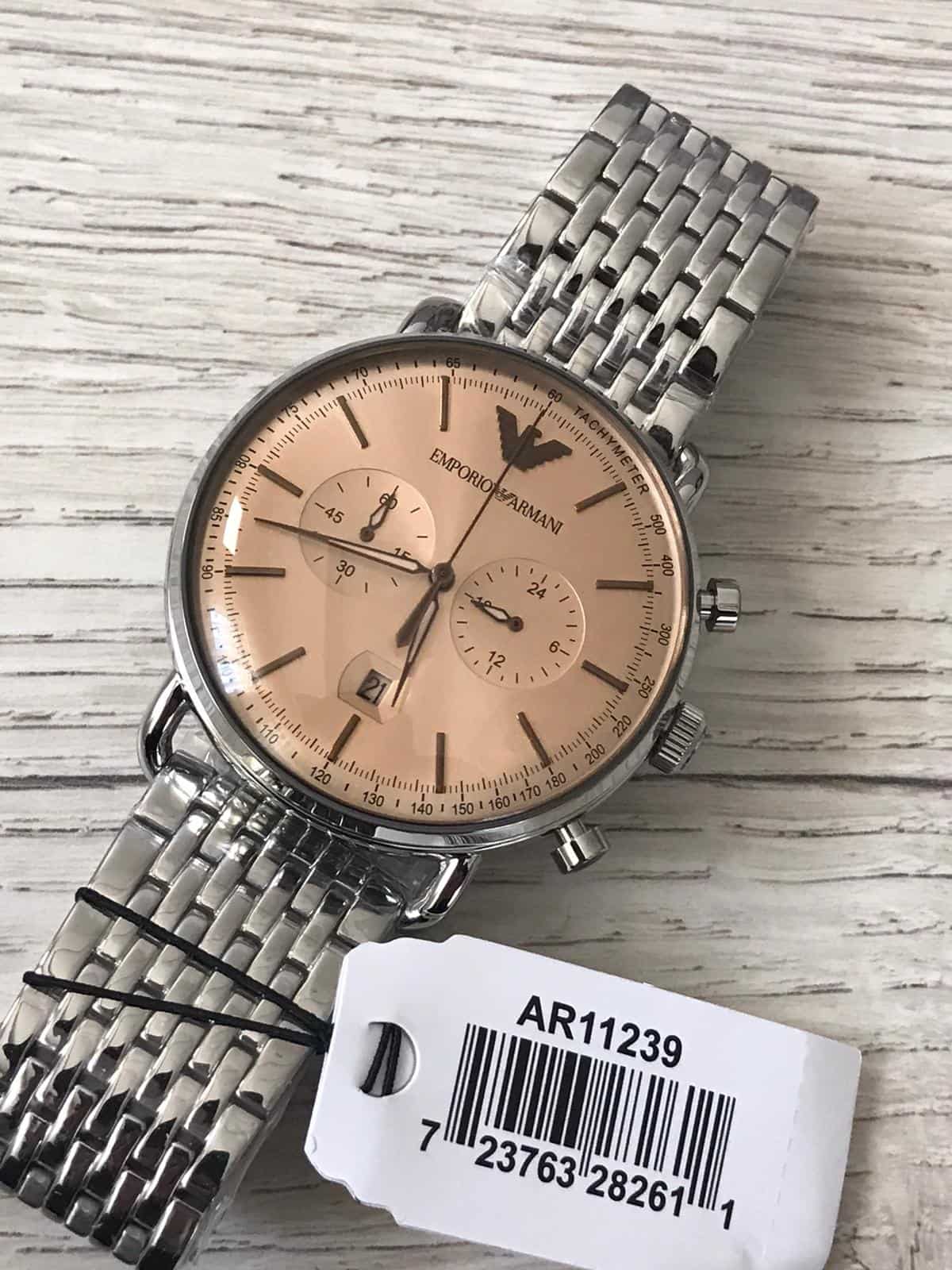  Shop Authentic Emporio Armani Aviator Chronograph Beige Dial Silver Steel Strap Watch For Men - AR11239 - Luxxuri