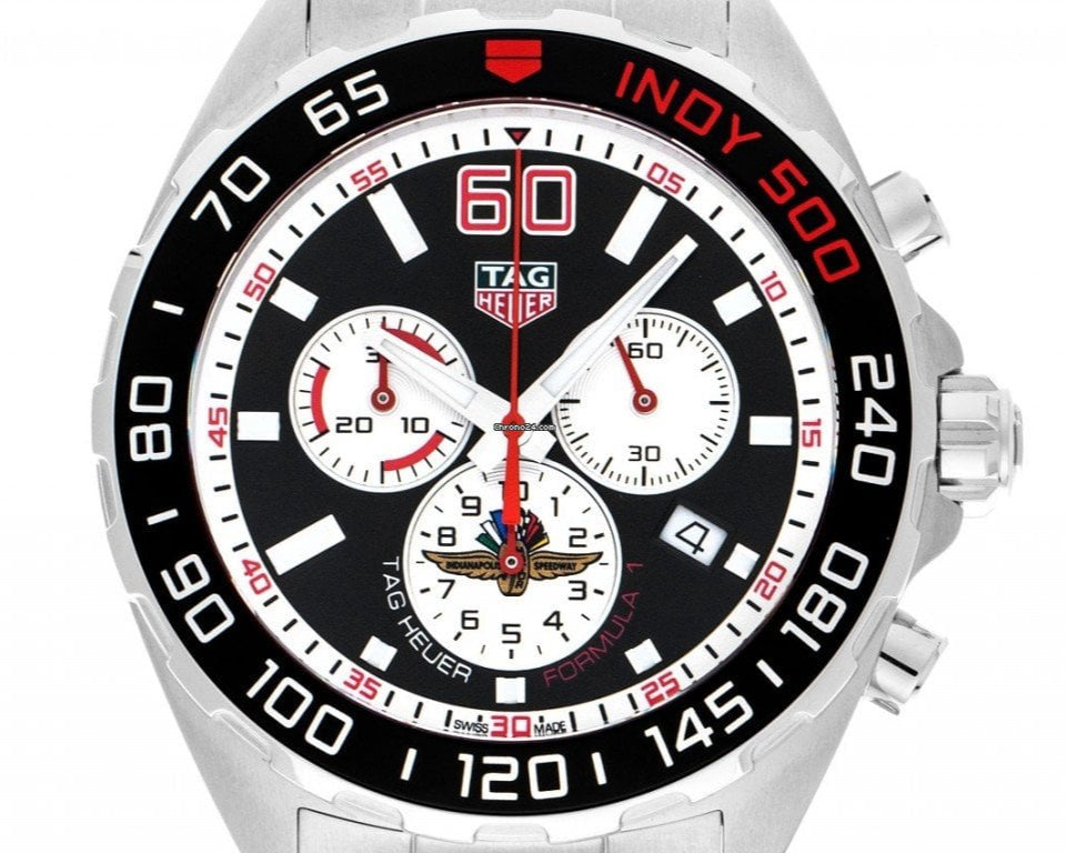  Shop Authentic Tag Heuer Formula 1 Indy 500 Special Edition Black Dial Silver Steel Strap Watch for Men - CAZ101V.BA0842 - Luxxuri