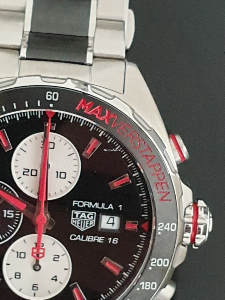  Shop Authentic Tag Heuer Formula 1 Calibre 16 Max Verstappen Limited Edition Black Dial Two Tone Steel Strap Watch for Men - CAZ2018.BA0970 - Luxxuri