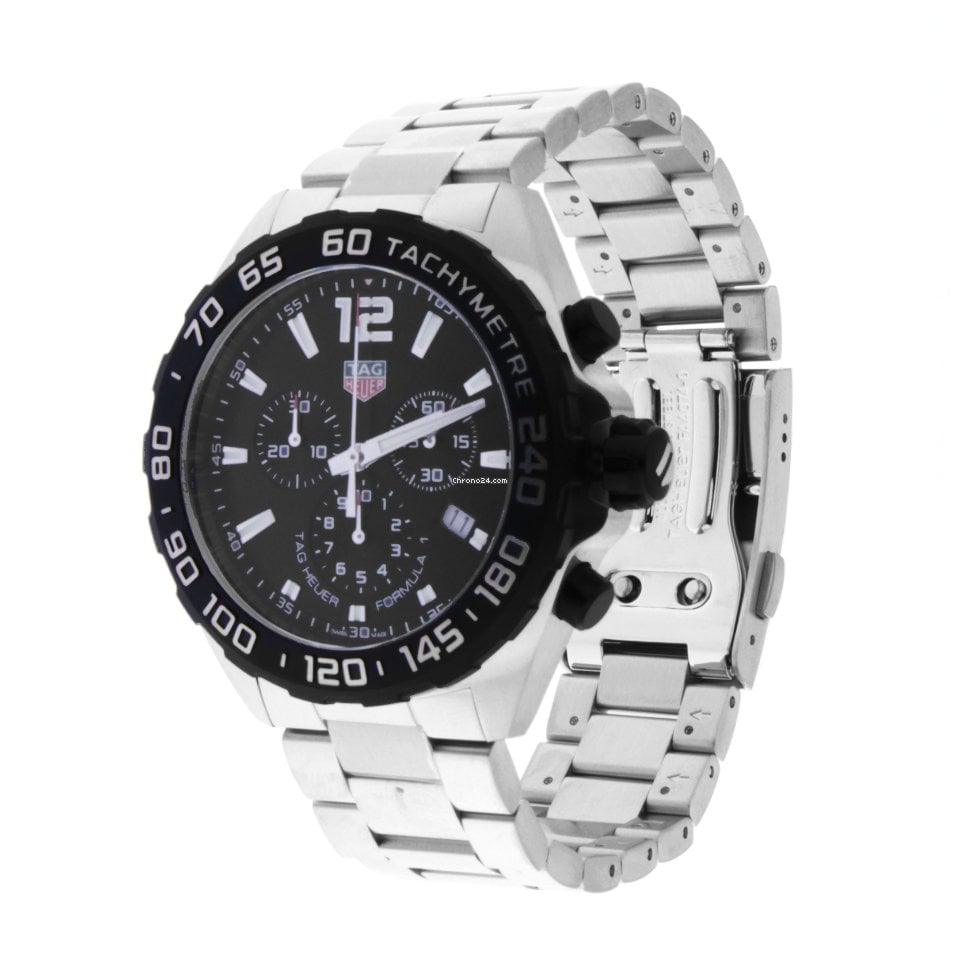  Shop Authentic Tag Heuer Formula 1 Chronograph Black Dial Silver Steel Strap Watch for Men - CAZ1010.BA0842 - Luxxuri