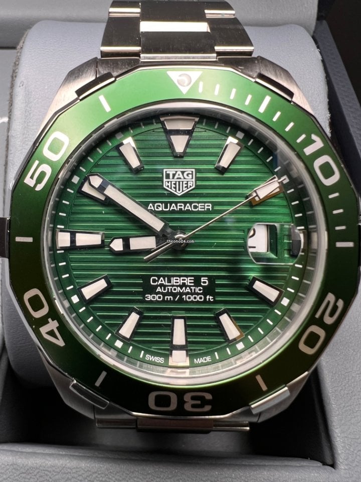  Shop Authentic Tag Heuer Aquaracer Green Dial Watch for Men - WAY201S.BA0927 - Luxxuri