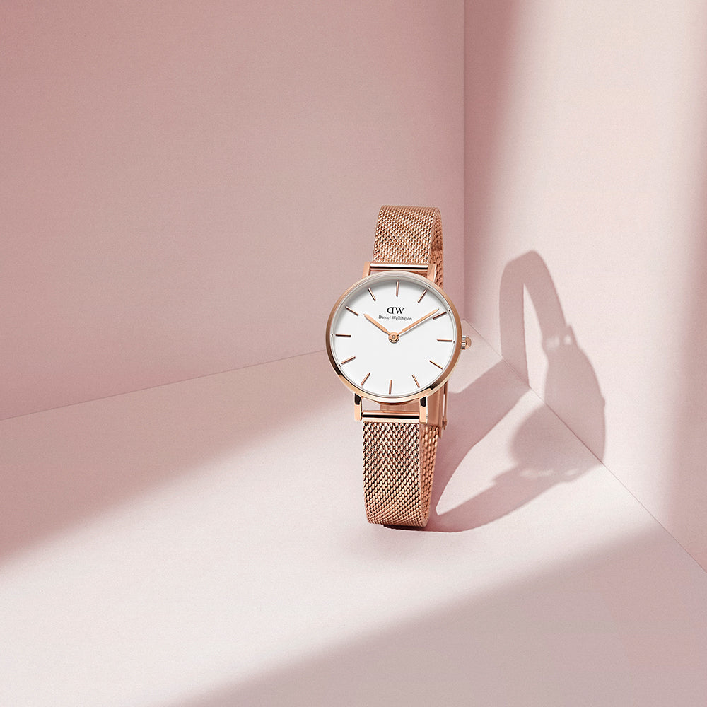  Shop Authentic Daniel Wellington Classic Petite White Dial Rose Gold Mesh Bracelet Watch For Women - DW00100219 - Luxxuri
