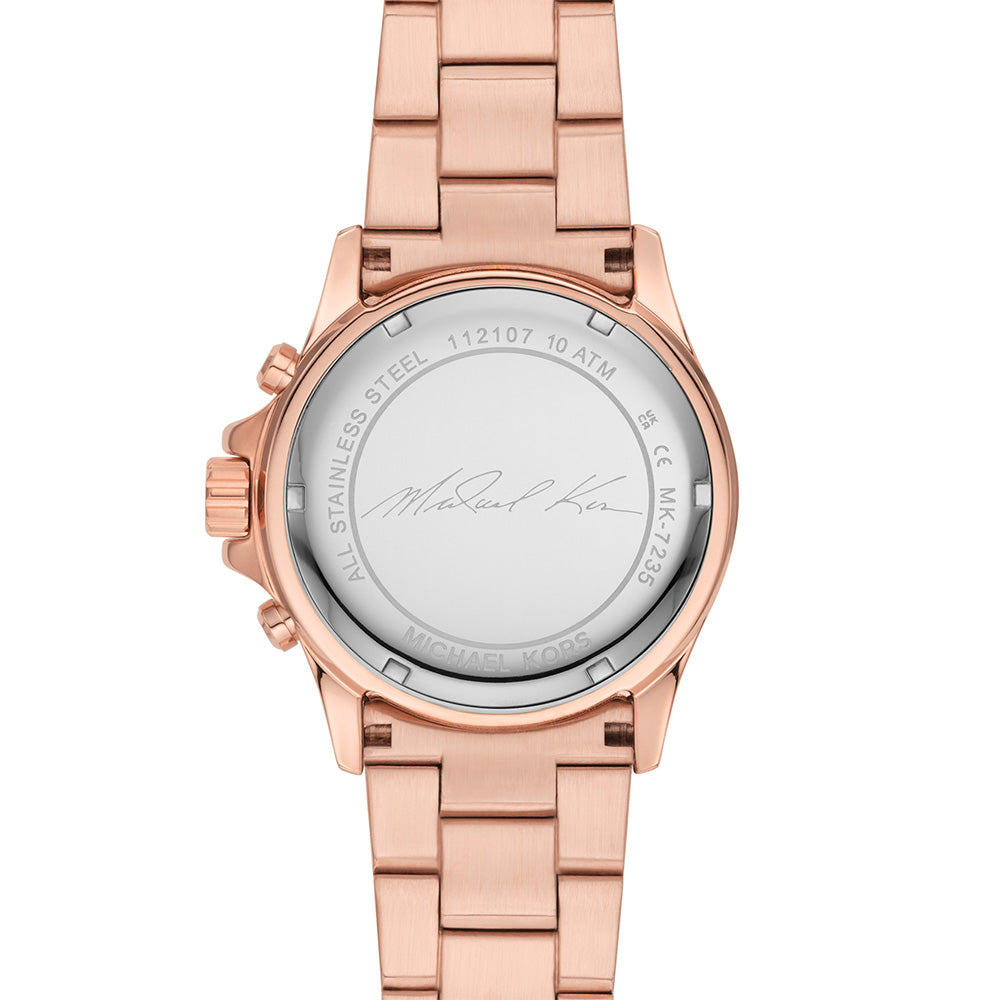  Shop Authentic Michael Kors Everest Chronograph Crystals Rose Gold Dial Rose Gold Steel Strap Watch For Women - MK7235 - Luxxuri