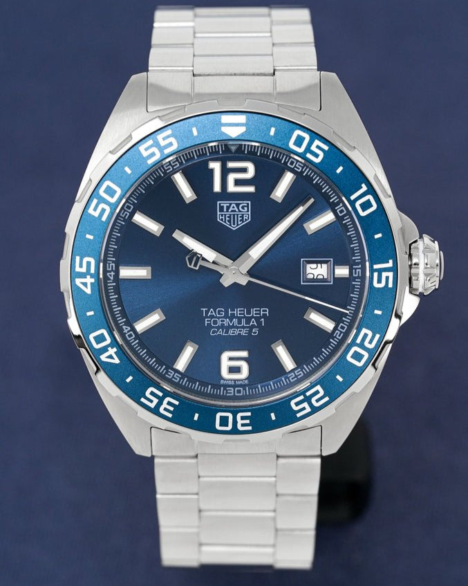  Shop Authentic Tag Heuer Formula 1 Bucherer Blue Edition Blue Dial Silver Steel Strap Watch for Men - WAZ2015.BA0842 - Luxxuri