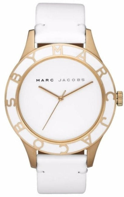  Shop Authentic Marc Jacobs Blade White Dial White Leather Strap Watch for Women - MBM1098 - Luxxuri