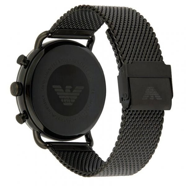  Shop Authentic Emporio Armani Aviator Black Dial Black Mesh Bracelet Watch For Men - AR11142 - Luxxuri