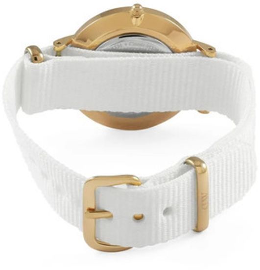  Shop Authentic Daniel Wellington Classic Petite Dover Black Dial White NATO Strap Watch For Women - DW00100314 - Luxxuri