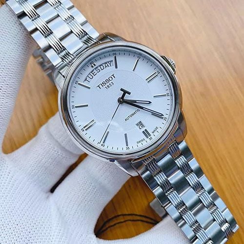  Shop Authentic Tissot T Classic Automatic III Day Date White Dial Silver Steel Strap Watch for Men - T065.930.11.031.00 - Luxxuri