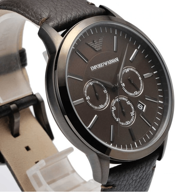  Shop Authentic Emporio Armani Sportivo Black Dial Brown Leather Strap Watch For Men - AR2462 - Luxxuri