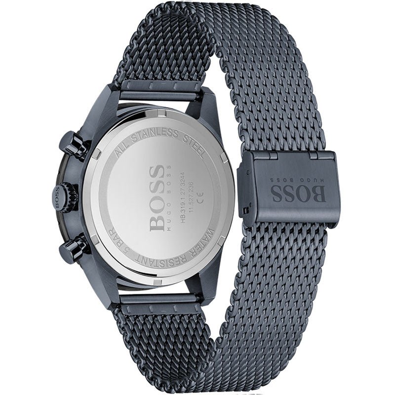 Hugo Boss Pilot Edition Chronograph Blue Dial Blue Mesh Bracelet Watch for Men - 1513887
