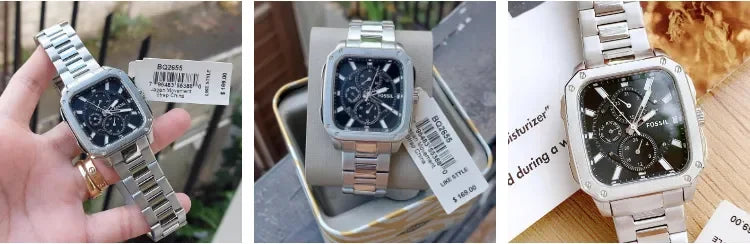  Shop Authentic Fossil Inscription Multifunction Black Dial Silver Steel Strap Watch for Men - BQ2655 - Luxxuri