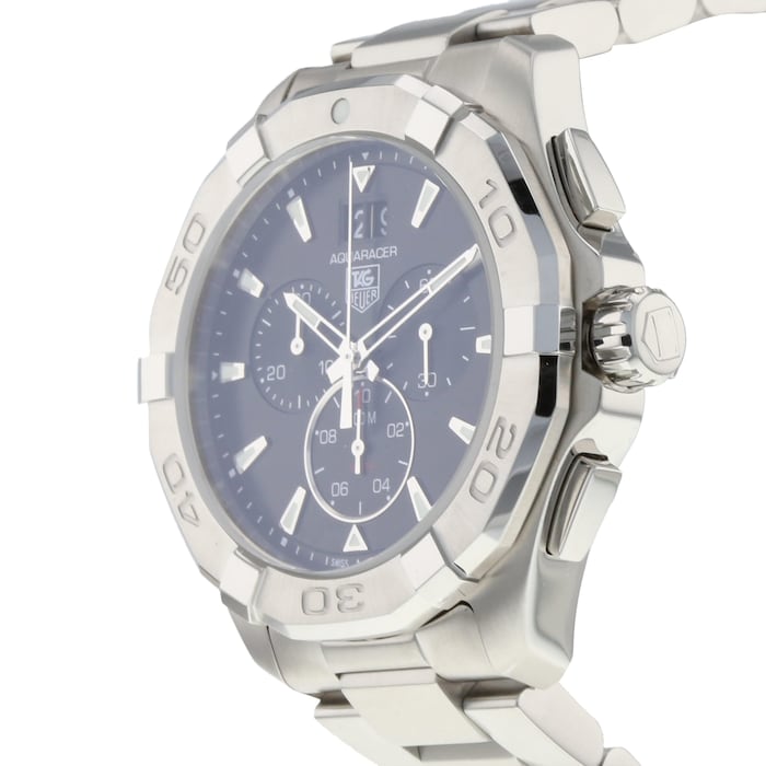  Shop Authentic Tag Heuer Aquaracer Chronograph Black Dial Silver Steel Strap Watch for Men - CAY1110.BA0927 - Luxxuri
