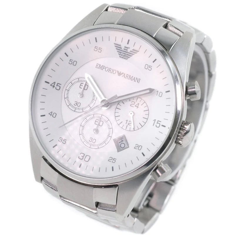  Shop Authentic Emporio Armani Sportivo Chronograph Silver Dial Silver Steel Strap Watch For Men - AR5963 - Luxxuri