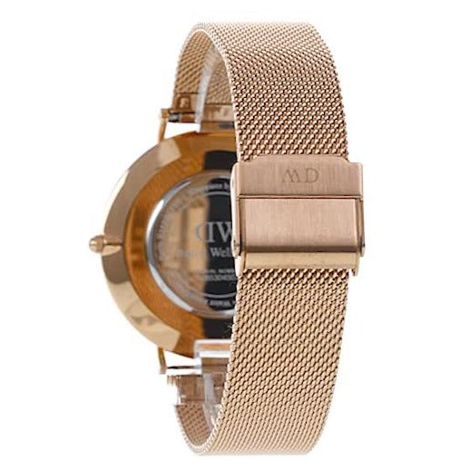  Shop Authentic Daniel Wellington Petite Rose Gold Dial Rose Gold Mesh Bracelet Watch For Women - DW00100470 - Luxxuri