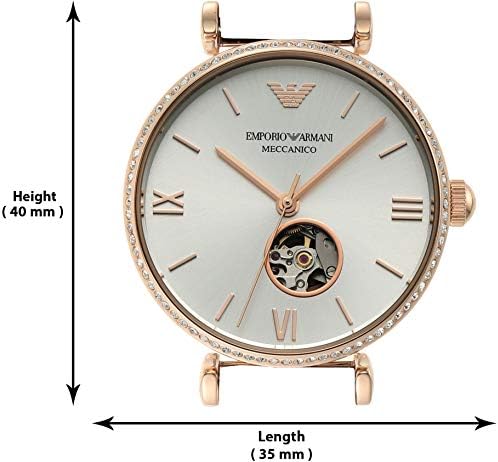 Emporio Armani Meccannico Gianni T-Bar Analog White Dial Two Tone Steel Strap Watch For Women - AR60019