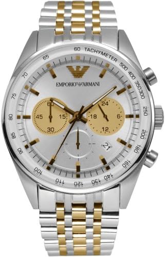  Shop Authentic Emporio Armani Sportivo Chronograph Silver Dial Two Tone Steel Strap Watch For Men - AR5999 - Luxxuri