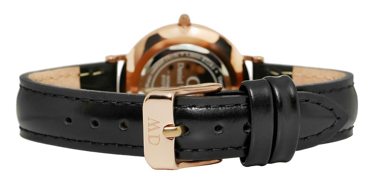  Shop Authentic Daniel Wellington Petite Sheffield Black Dial Black Leather Strap Watch For Women - DW00100168 - Luxxuri