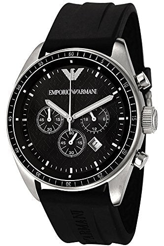  Shop Authentic Emporio Armani Sportivo Chronograph Black Dial Black Rubber Strap Watch For Men - AR0527 - Luxxuri