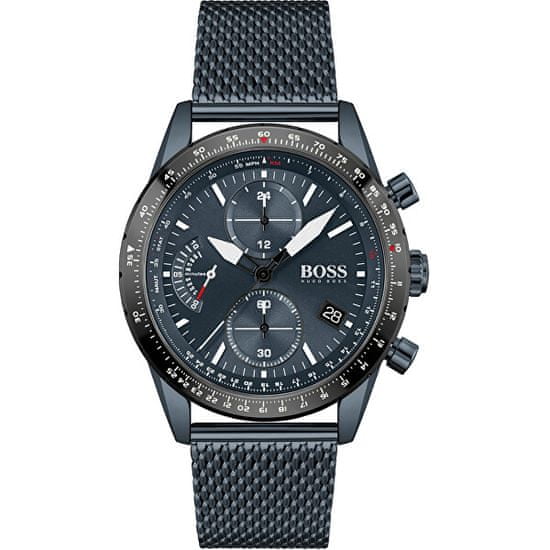Hugo Boss Pilot Edition Chronograph Blue Dial Blue Mesh Bracelet Watch for Men - 1513887