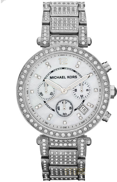  Shop Authentic Michael Kors Parker Mother of Pearl Dial Diamonds Silver Steel Strap Watch for Women - MK5572 - Luxxuri