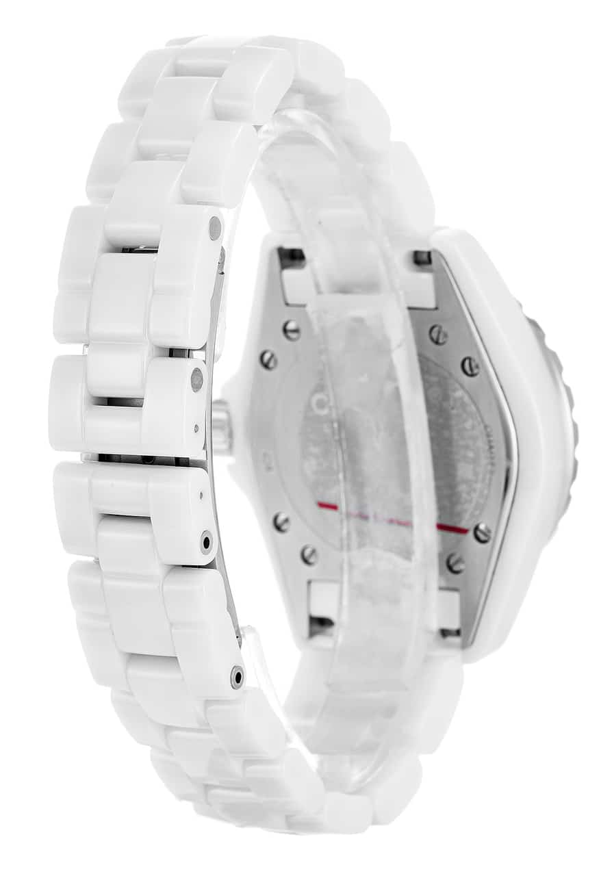  Shop Authentic Chanel J12 Diamonds Quartz Ceramic White Dial White Steel Strap Watch for Women - J12 H2422 - Luxxuri