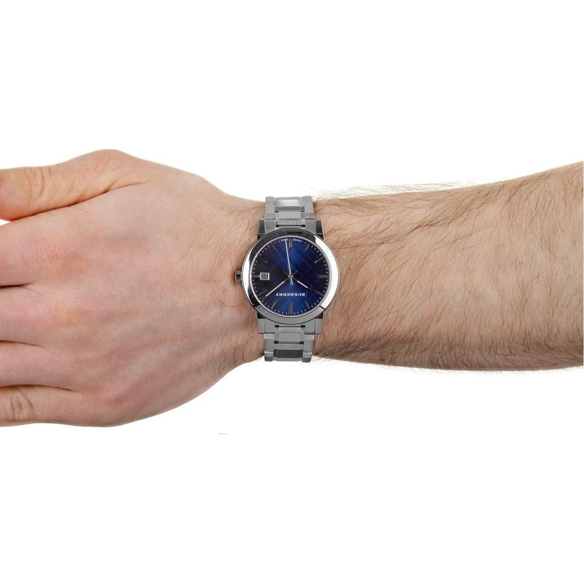  Shop Authentic Burberry The City Blue Dial Silver Steel Strap Watch for Men - BU9031 - Luxxuri