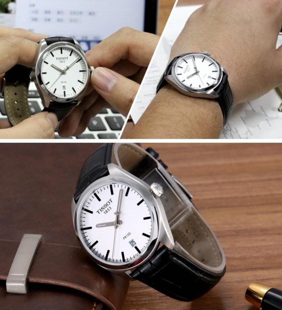  Shop Authentic Tissot T Classic PR 100 White Dial Black Leather Strap Watch for Men - T101.410.16.031.00 - Luxxuri