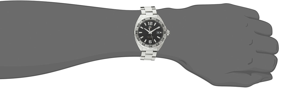 Shop Authentic Tag Heuer Formula 1 Stainless Steel 41mm Black Dial Silver Steel Strap Watch for Men - WAZ1112.BA0875 - Luxxuri