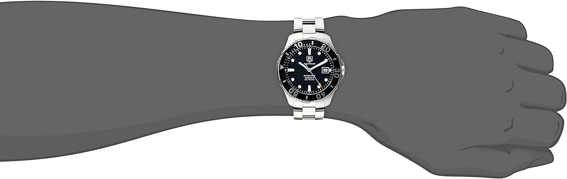  Shop Authentic Tag Heuer Aquaracer Automatic Caliber 5 Black Dial Silver Steel Strap Watch for Men - WAN2110.BA0822 - Luxxuri