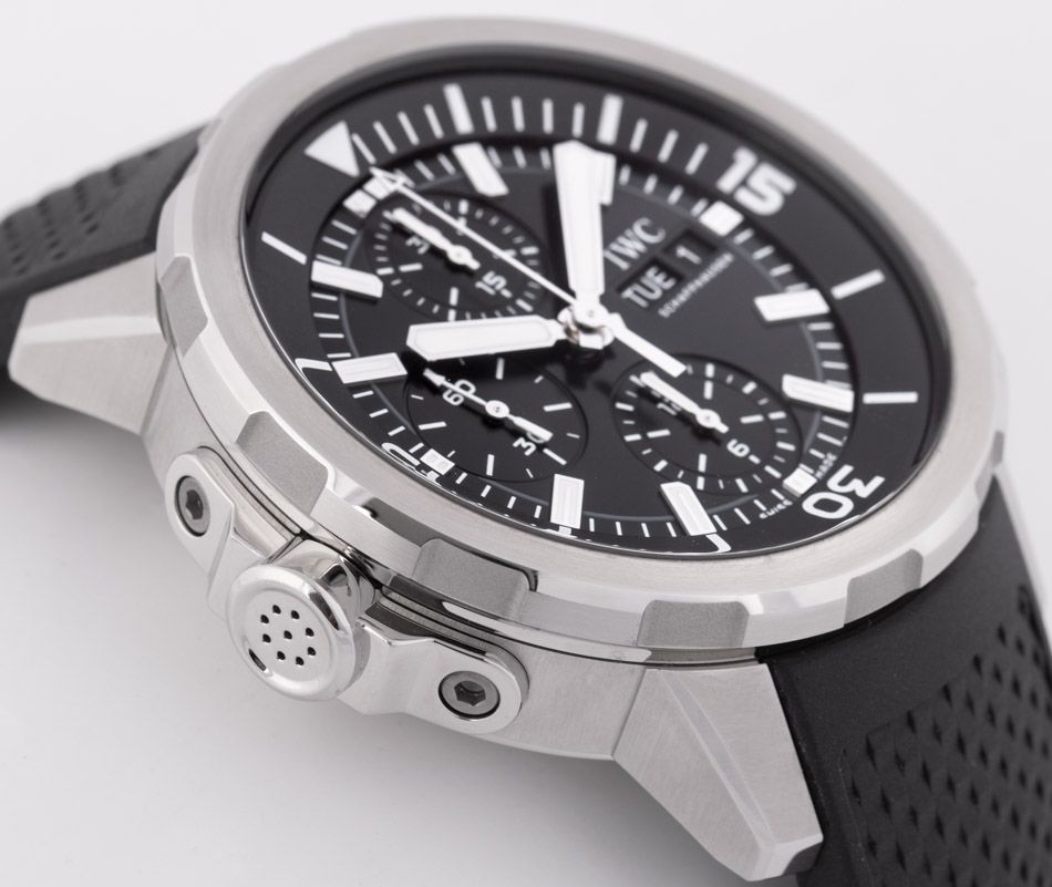  Shop Authentic IWC Aquatimer Chronograph Black Dial Black Leather Strap Watch for Men - IW376803 - Luxxuri