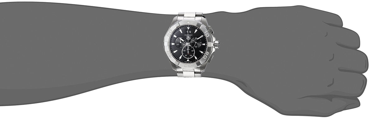  Shop Authentic Tag Heuer Aquaracer Chronograph Black Dial Silver Steel Strap Watch for Men - CAY1110.BA0927 - Luxxuri
