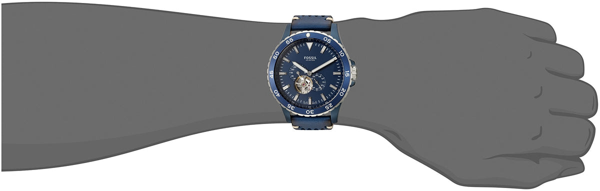  Shop Authentic Fossil Crewmaster Sports Automatic Blue Dial Blue Leather Strap Watch for Men - ME3149 - Luxxuri