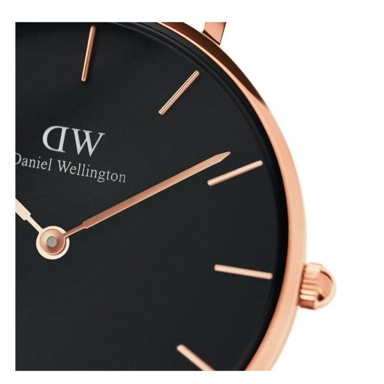  Shop Authentic Daniel Wellington Classic Petite Dover Black Dial White NATO Strap Watch For Women - DW00100312 - Luxxuri