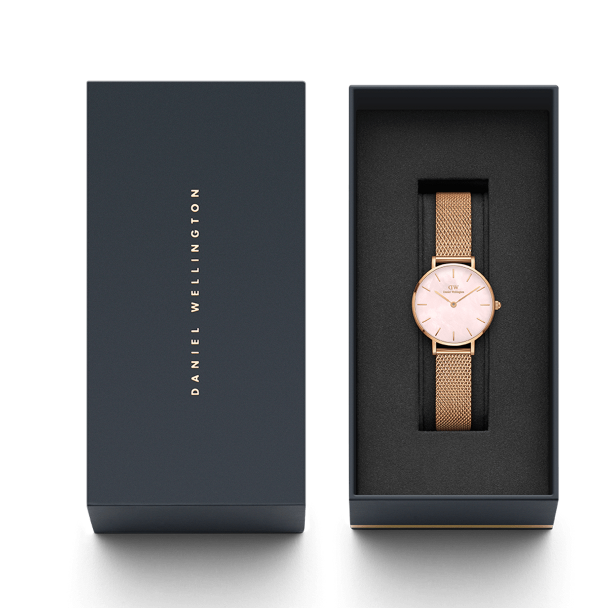  Shop Authentic Daniel Wellington Petite Melrose Mother of Pearl Pink Dial Pink Mesh Strap Watch For Women - DW00100513 - Luxxuri