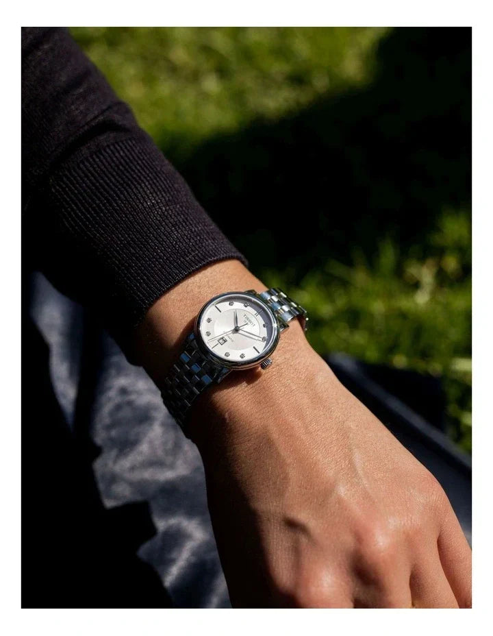  Shop Authentic Tissot T Classic Carson Premium White Diamonds Dial Silver Steel Strap Watch for Women - T1222071103600 - Luxxuri