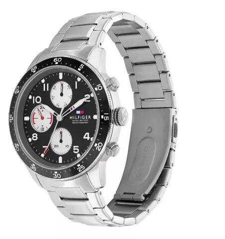  Shop Authentic Tommy Hilfiger Jimmy Multifunction Black Dial Silver Steel Strap Watch For Men  - 1791950 - Luxxuri