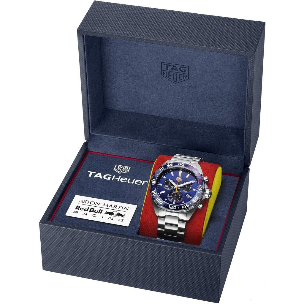  Shop Authentic Tag Heuer Formula 1 Aston Martin Red Bull Racing Blue Dial Silver Steel Strap Watch for Men - CAZ101AB.BA0842 - Luxxuri