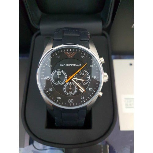  Shop Authentic Emporio Armani Sportivo Chronograph Black Dial Black Strap Watch For Men - AR5858 - Luxxuri