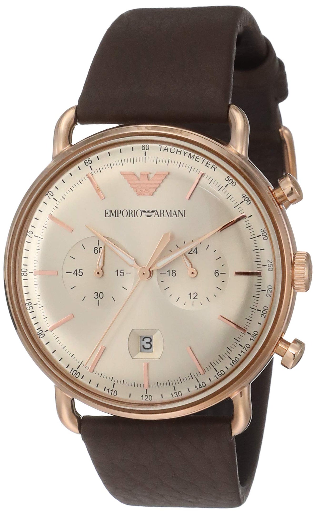  Shop Authentic Emporio Armani Aviator Grey Dial Brown Leather Strap Watch For Men - AR11106 - Luxxuri