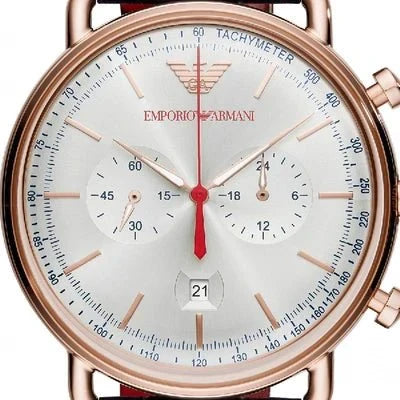 Shop Authentic Emporio Armani Aviator Silver Dial Blue Leather Strap Watch For Men - AR11123 - Luxxuri