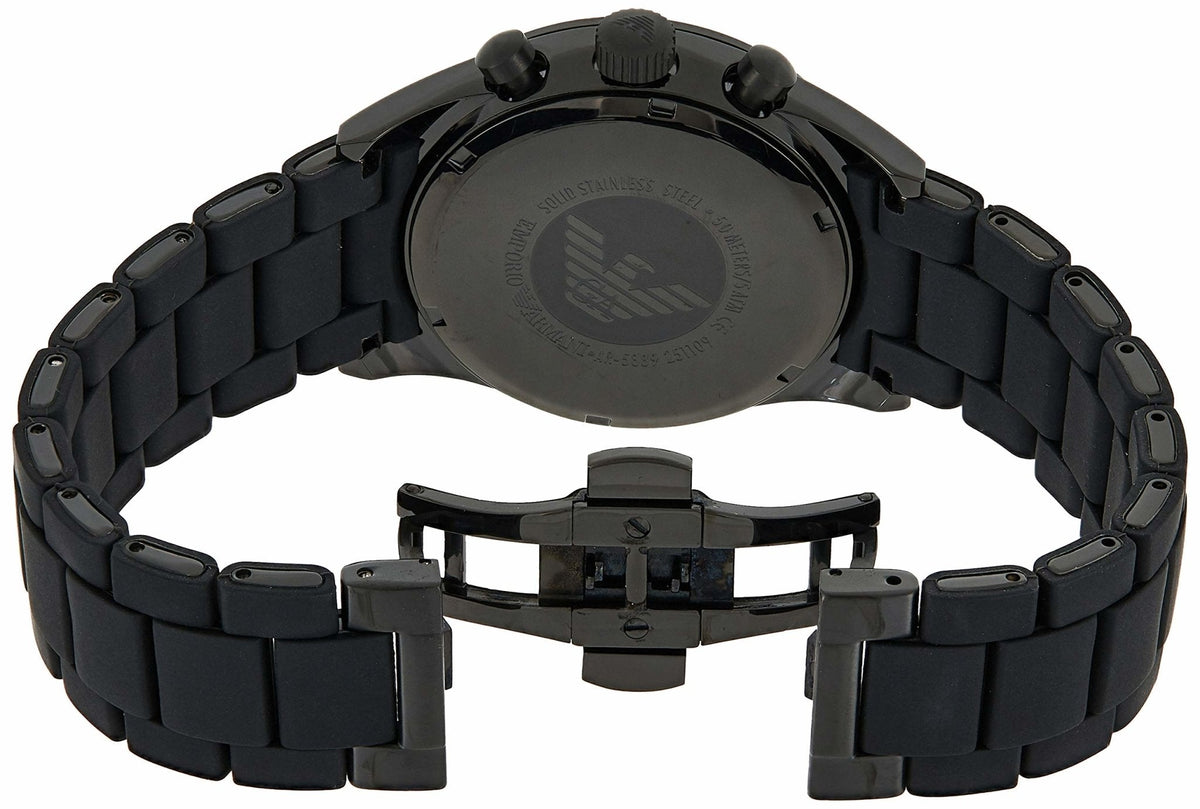  Shop Authentic Emporio Armani Sportivo Chronograph Black Dial Black Stainless Steel Watch For Men - AR5889 - Luxxuri