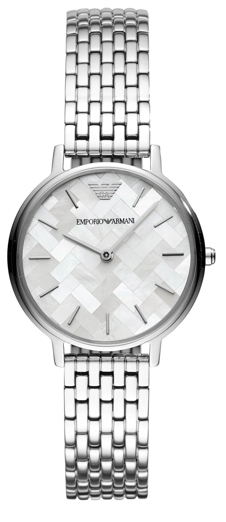  Shop Authentic Emporio Armani Mother of Pearl Dial Silver Steel Strap Watch For Women - AR11112 - Luxxuri