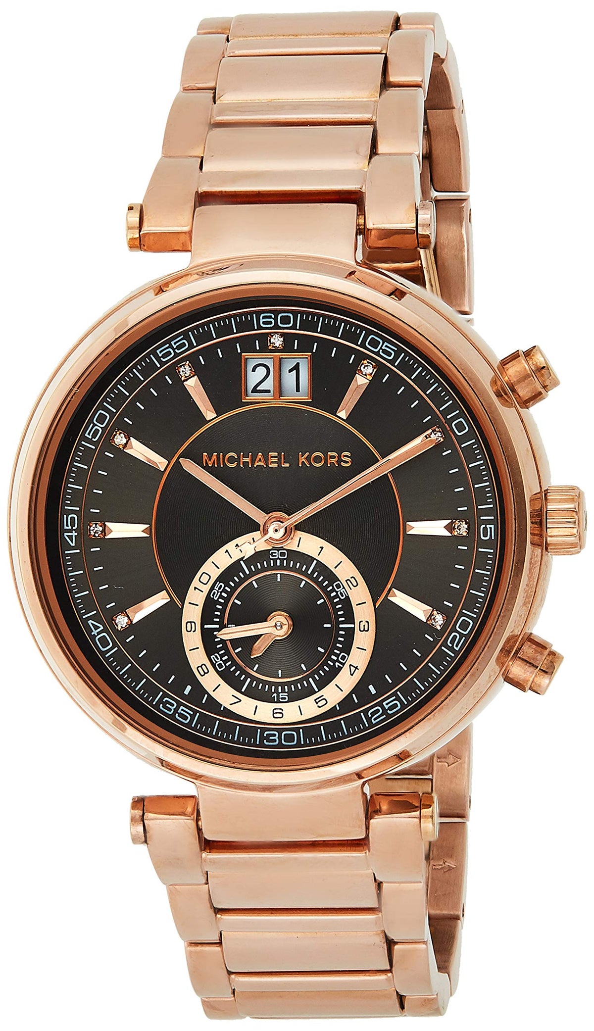 Michael Kors Sawyer Rose Gold Dial Rose Gold Steel Strap Watch for Women - MK6226